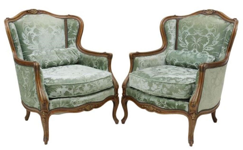  2 FRENCH LOUIS XV STYLE WINGBACK 356b05