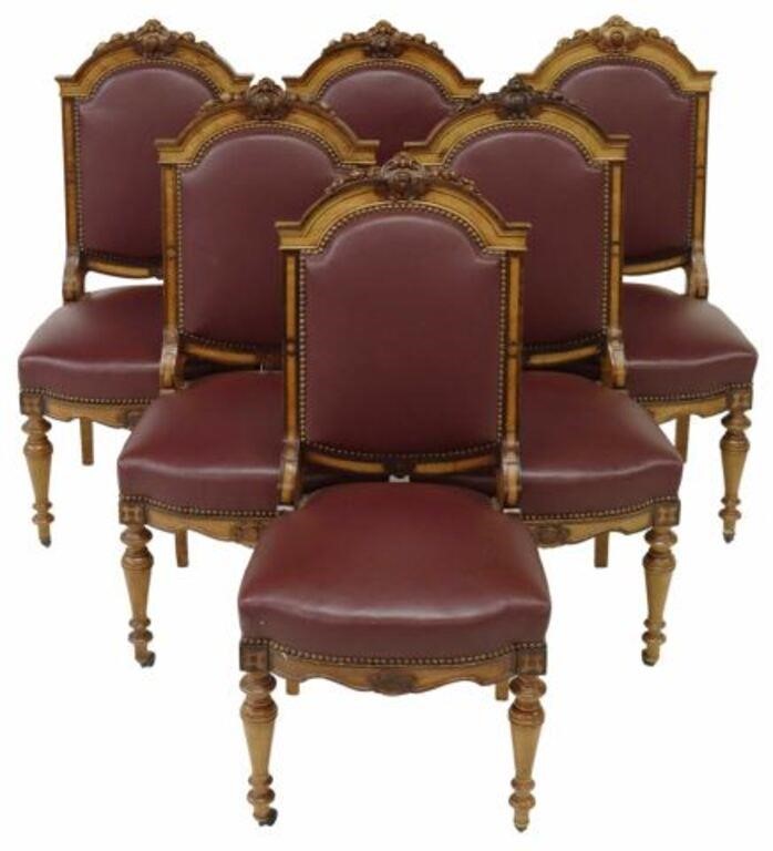  6 FRENCH NAPOLEON III UPHOLSTERED 356b00