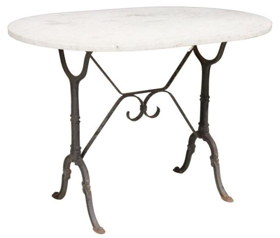 FRENCH MARBLE TOP CAST IRON BISTRO 356b37