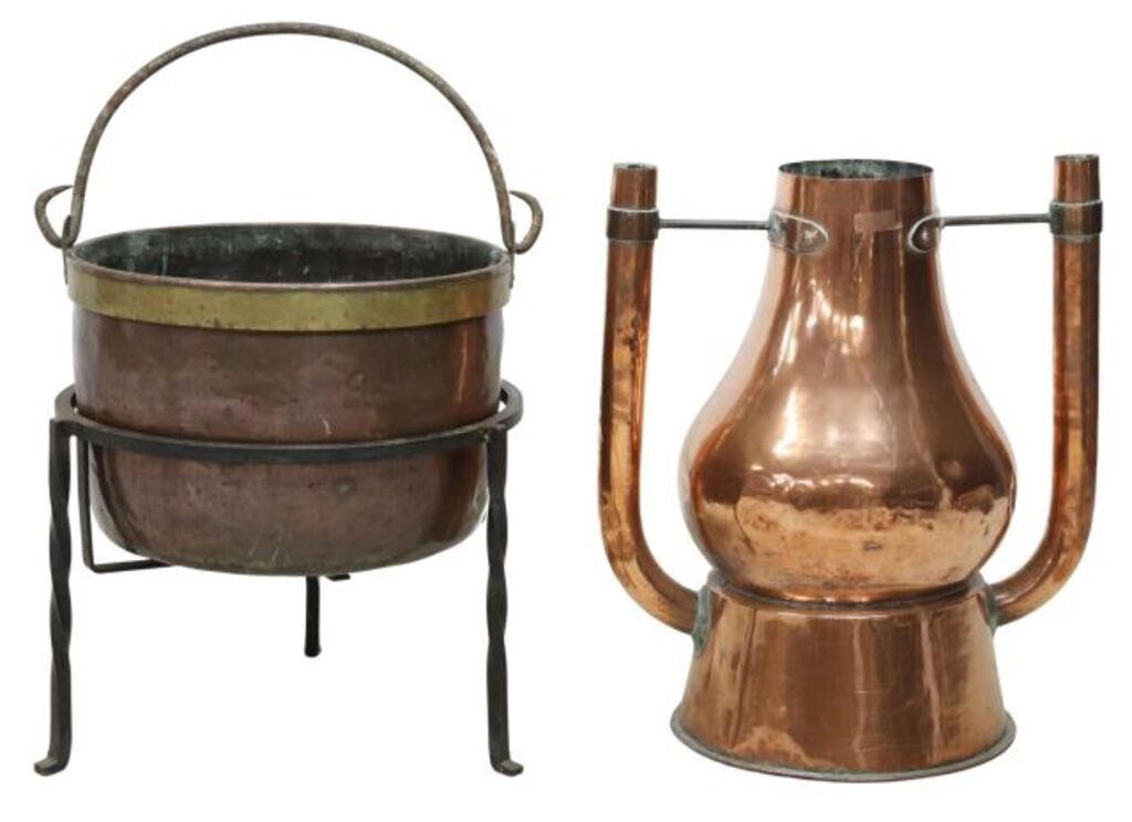 (2) FRENCH COPPER VESSELS, INCL.