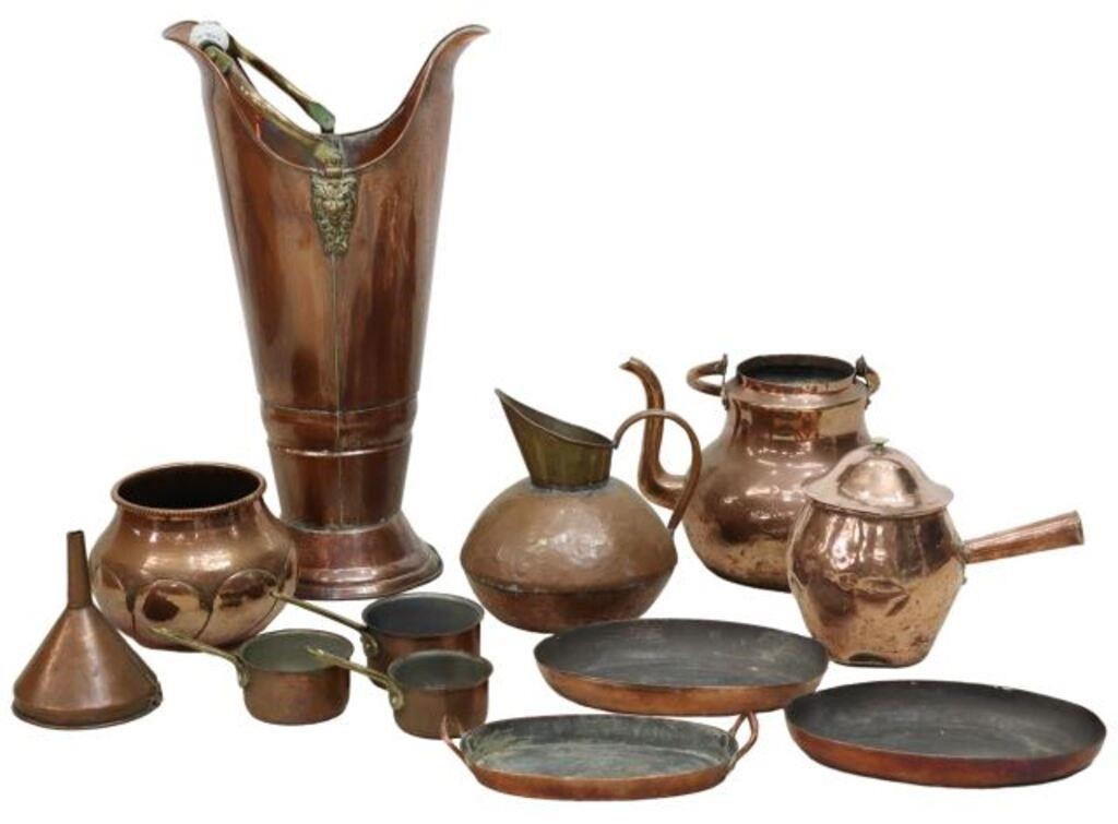  12 GROUP OF FRENCH COPPER KITCHENWARE 356b5d