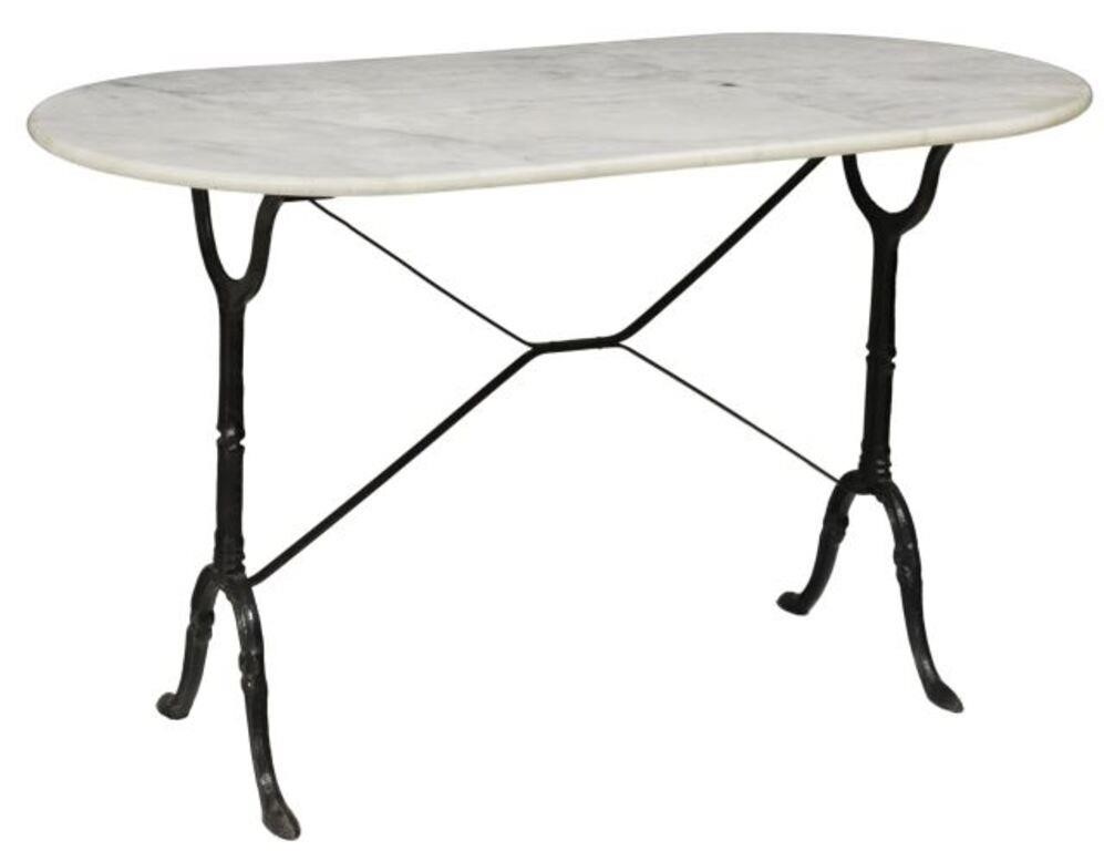 FRENCH MARBLE TOP CAST IRON BISTRO 356b89