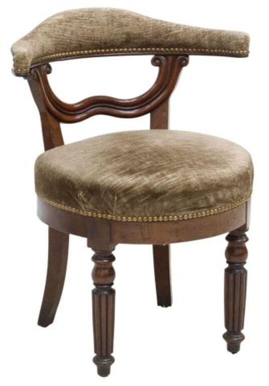 FRENCH UPHOLSTERED MAHOGANY CHAIRFrench 356b90