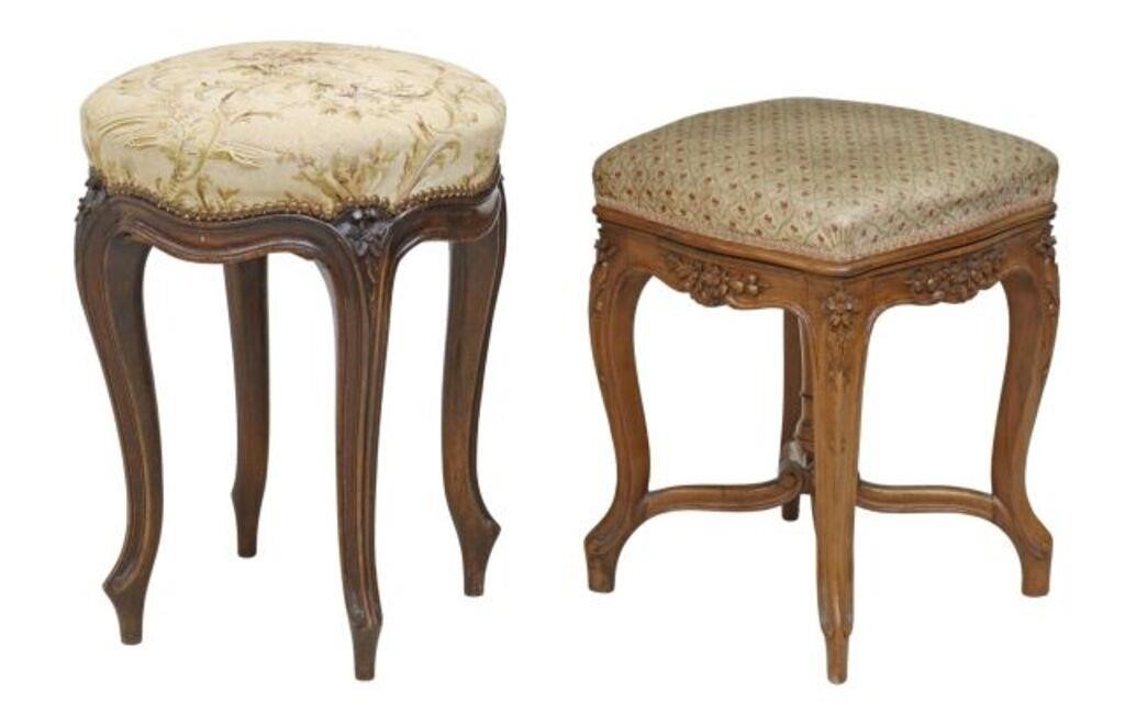  2 FRENCH LOUIS XV STYLE STOOLS lot 356b94