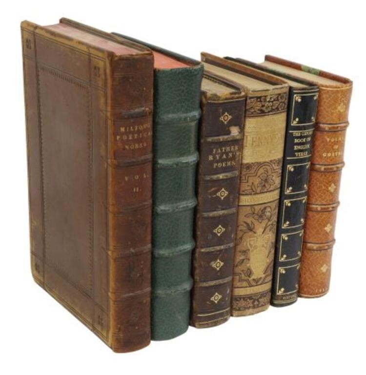 (6) LEATHER-BOUND BOOKS: BRITISH