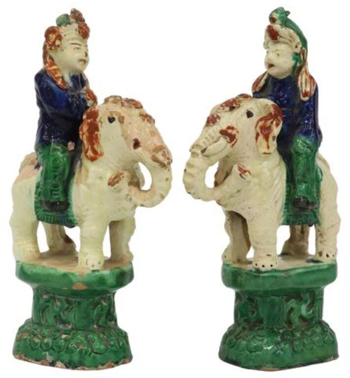 (2) CHINESE SANCAI GLAZED FIGURAL