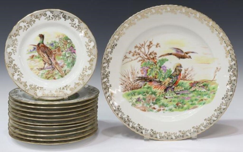  13 FRENCH LIMOGES PORCELAIN GAME 356ceb