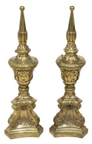 (2) LARGE CONTINENTAL BRONZE GARNITURES,