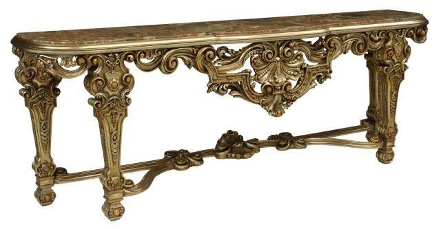 ITALIAN MARBLE TOP GILTWOOD CONSOLE 356d62