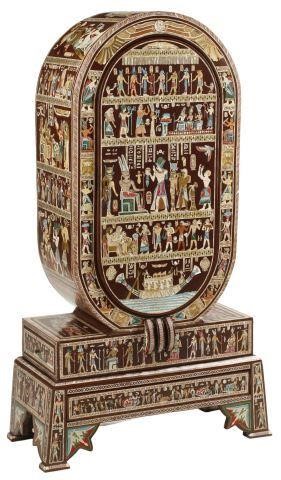 EGYPTIANESQUE INLAID SPECIMEN CABINET