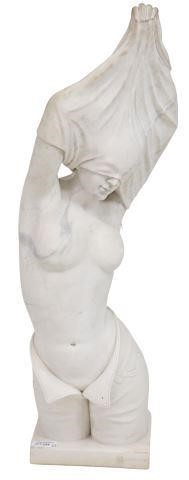 CARVED CARRARA MARBLE SCULPTURE,