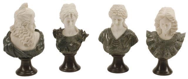 (4) ITALIAN MARBLE BUSTS ON BASES(lot