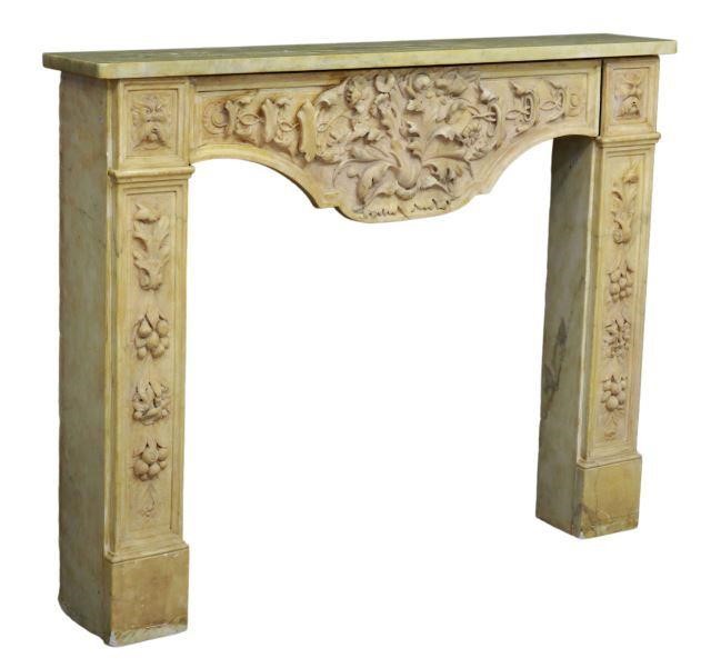 ITALIAN BAROQUE STYLE MARBLE FIREPLACE