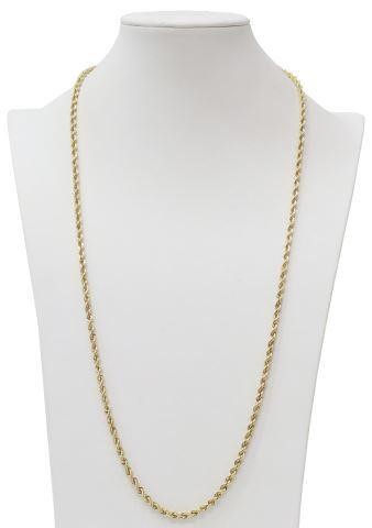 ESTATE 14KT YELLOW GOLD ROPE CHAIN  356e14