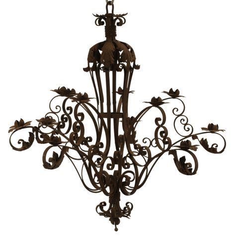 SPANISH WROUGHT IRON & TOLE 12-LIGHT