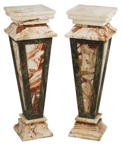 (2) ITALIAN MULTICOLORED MARBLE