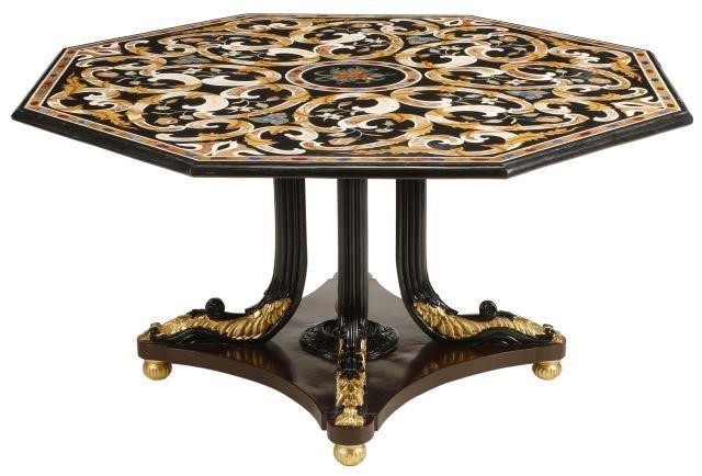 ITALIAN PIETRA DURA TOP EBONIZED 356e49