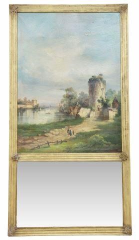 FRENCH TRUMEAU MIRROR OIL ON CANVAS