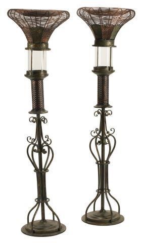 (2) SPANISH WROUGHT IRON & TOLE