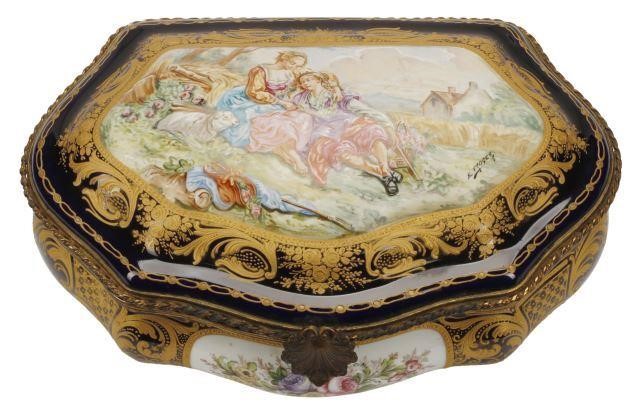 FRENCH SEVRES STYLE ORMOLU-MOUNTED