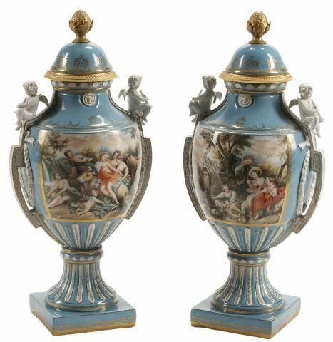 2 FRENCH SEVRES STYLE COVERED 356e72