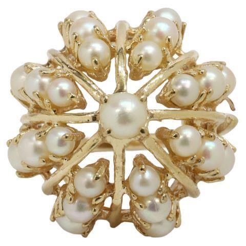 ESTATE 14KT YELLOW GOLD & PEARL