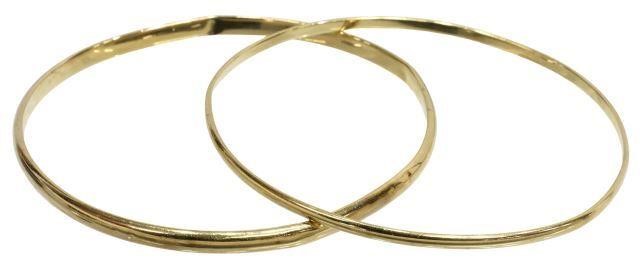  2 ESTATE 14KT YELLOW GOLD BANGLES 356e7c