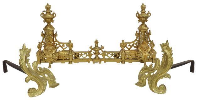  3 FRENCH GILT METAL FIREPLACE 356e8c