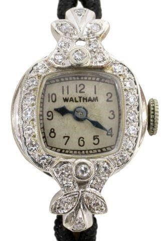 LADY'S WALTHAM 14KT GOLD 0.31CTTW