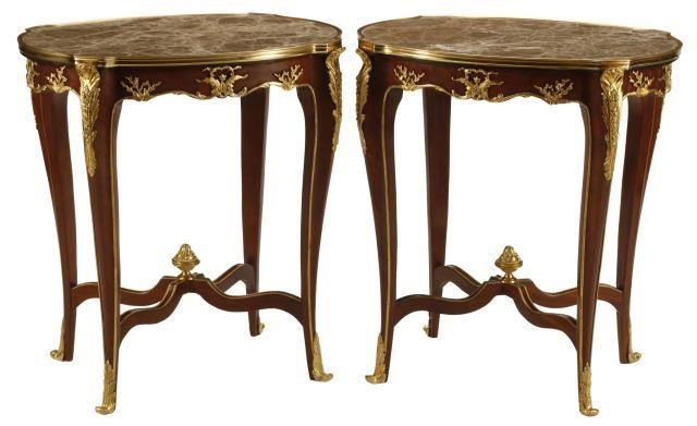  2 FRENCH LOUIS XV STYLE MARBLE TOP 356e9c