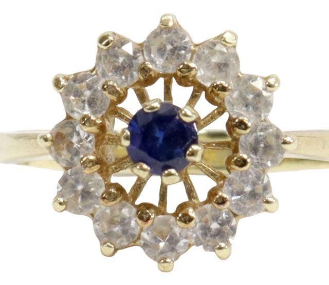 ESTATE 14KT GOLD BLUE & WHITE SAPPHIRE