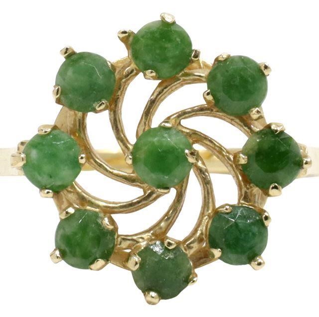 ESTATE 14KT YELLOW GOLD NEPHRITE 356ebf