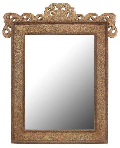 LARGE LA BARGE PARCEL GILT WALL MIRROR,