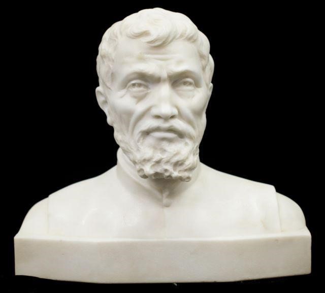 CARVED MARBLE BUST OF A BEARED 356ed4