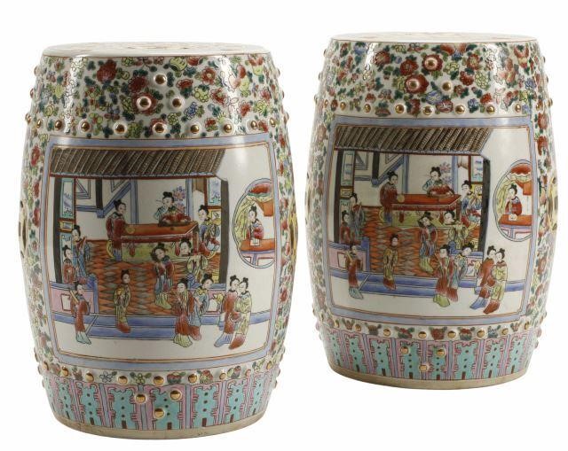 (2) CHINESE POLYCHROME PORCELAIN