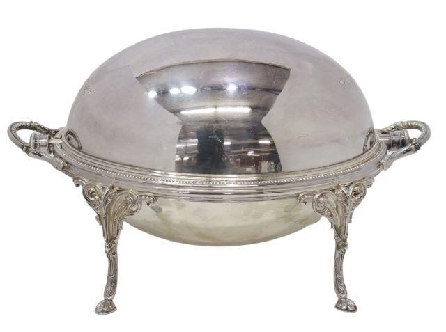 SILVERPLATE ROLL TOP SERVING DISHSilverplate 356f18