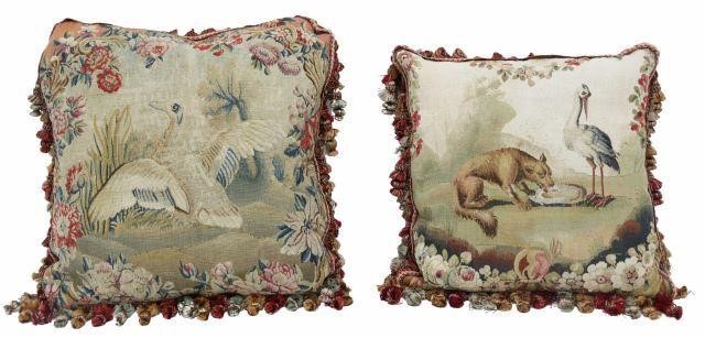  2 AUBUSSON STYLE TAPESTRY FRONT 356f1f