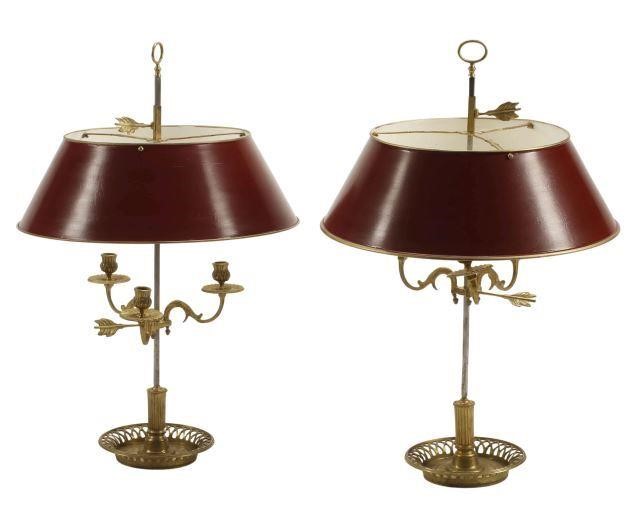  2 FRENCH BOUILLOTE CANDLE LAMPS 356f21