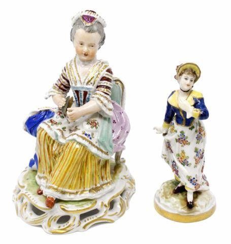 (2) DRESDEN PORCELAIN FEMALE FIGURES(lot