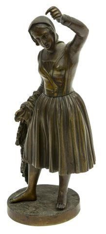 PATINATED BRONZE SCULPTURE WOMAN 356f3c