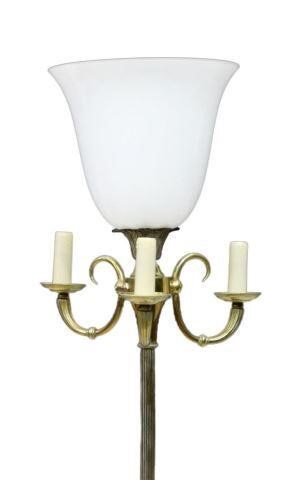 FRENCH BRASS FOUR-LIGHT TORCHIERE FLOOR