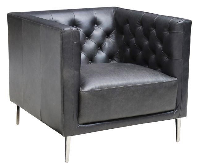 CB2 SAVILE LEATHER CHESTERFIELD