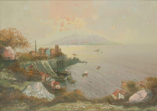 TRIVELLATO BAY OF NAPLES OIL PAINTING  357007