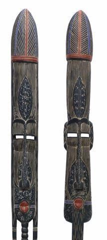  2 TALL AFRICAN CARVED MALE  357043