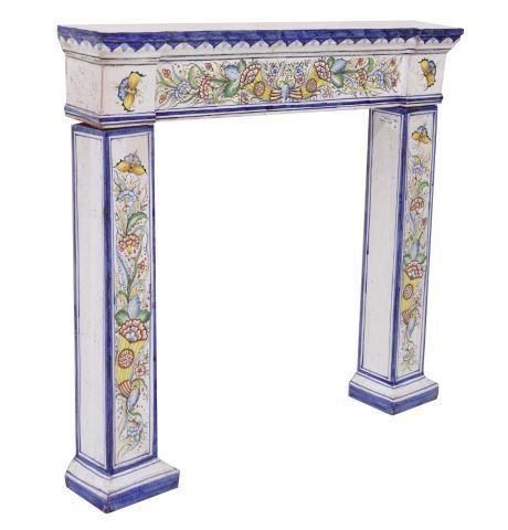 ITALIAN GLAZED TERRACOTTA FIREPLACE 35705f