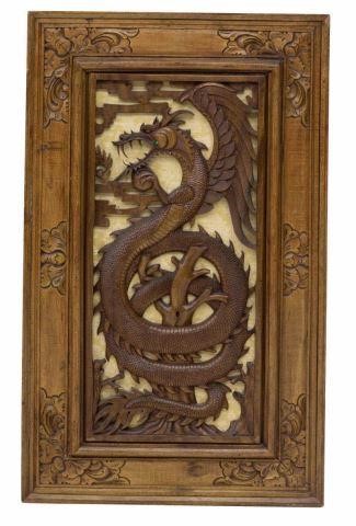 ASIAN ARCHITECTURAL CARVED DRAGON 3570bd