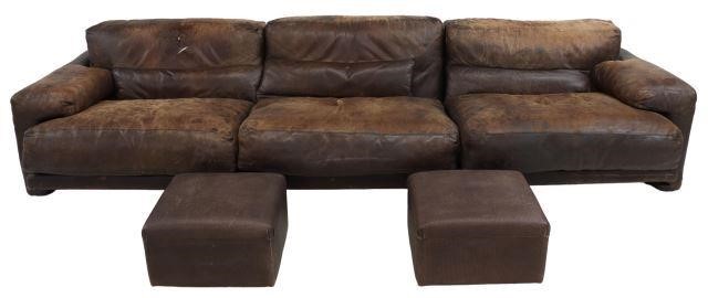 (3) MODERN SAPORITI ITALIA LEATHER SOFA