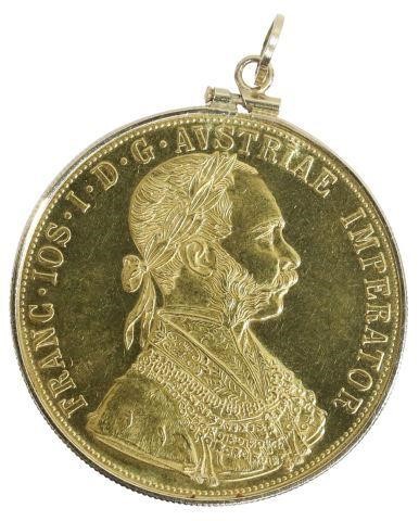 AUSTRIAN 4 DUCAT GOLD COIN, 13.963
