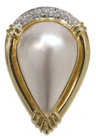 ESTATE 14KT YG MABE PEARL DIAMOND 357136