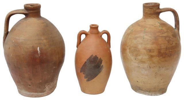 (3) SPANISH TERRACOTTA HANDLED